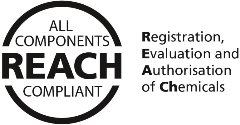 All components REACH compliant — Registration, Evaluation and Authorisation of Chemicals